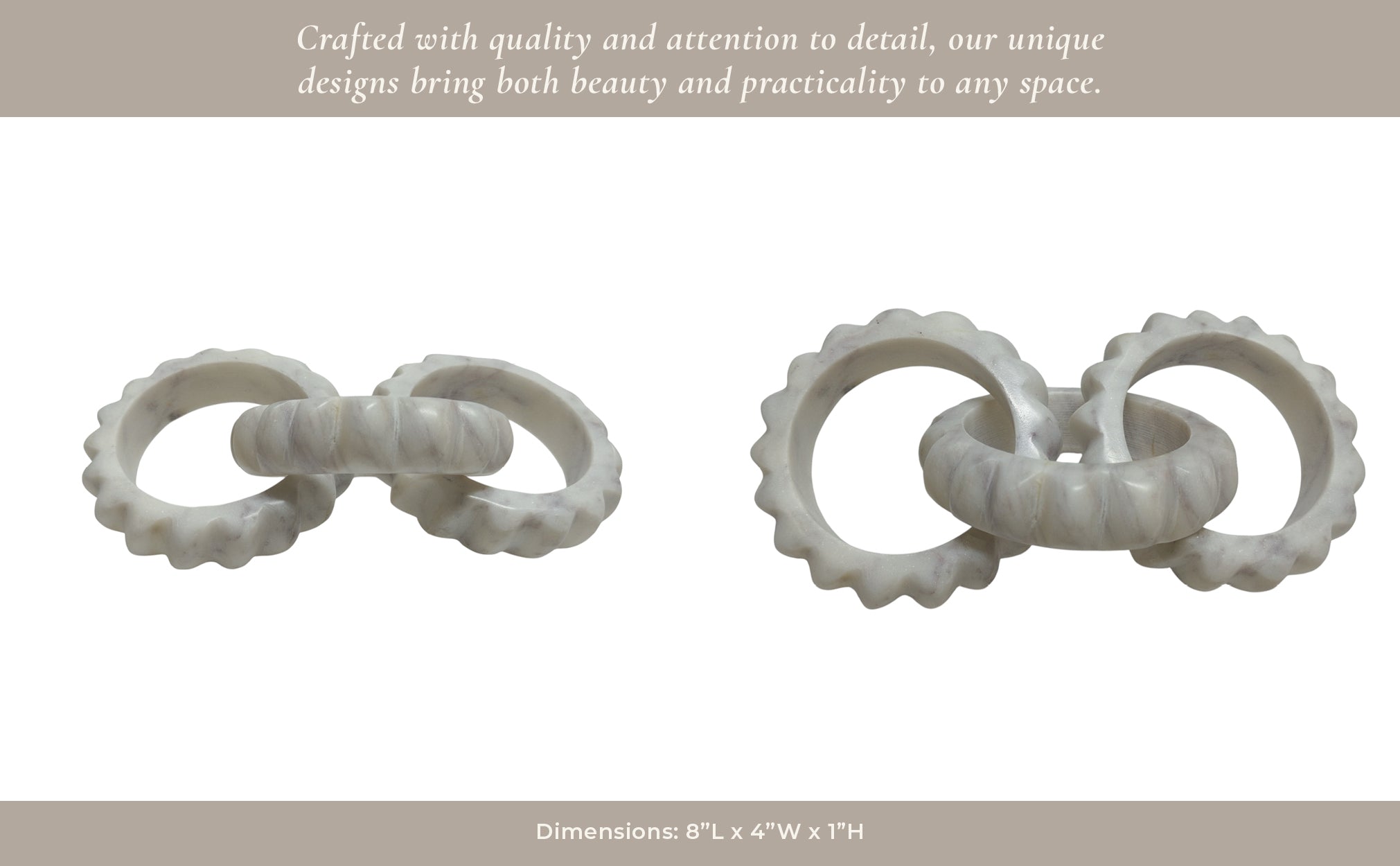 8" Lonna Carved Marble Chain Object Table Decors| Sagebrook Home