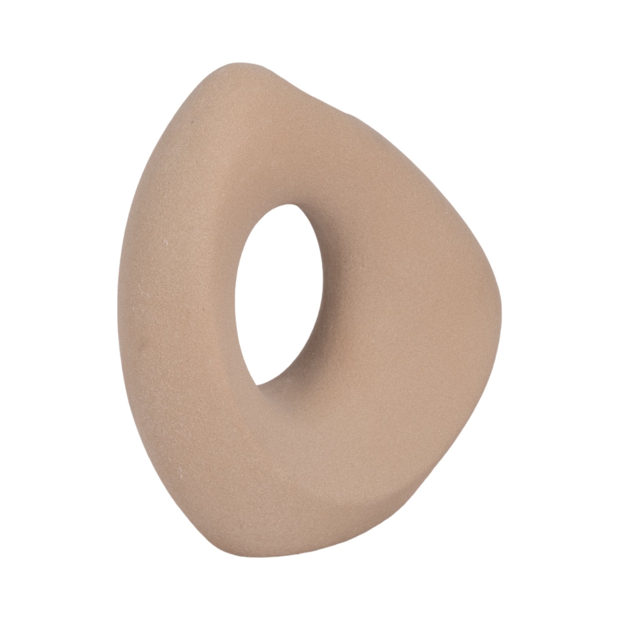 8" Lopsided Open Cut Out Vase Sand Texture, Tan Vases and Jars| Sagebrook Home