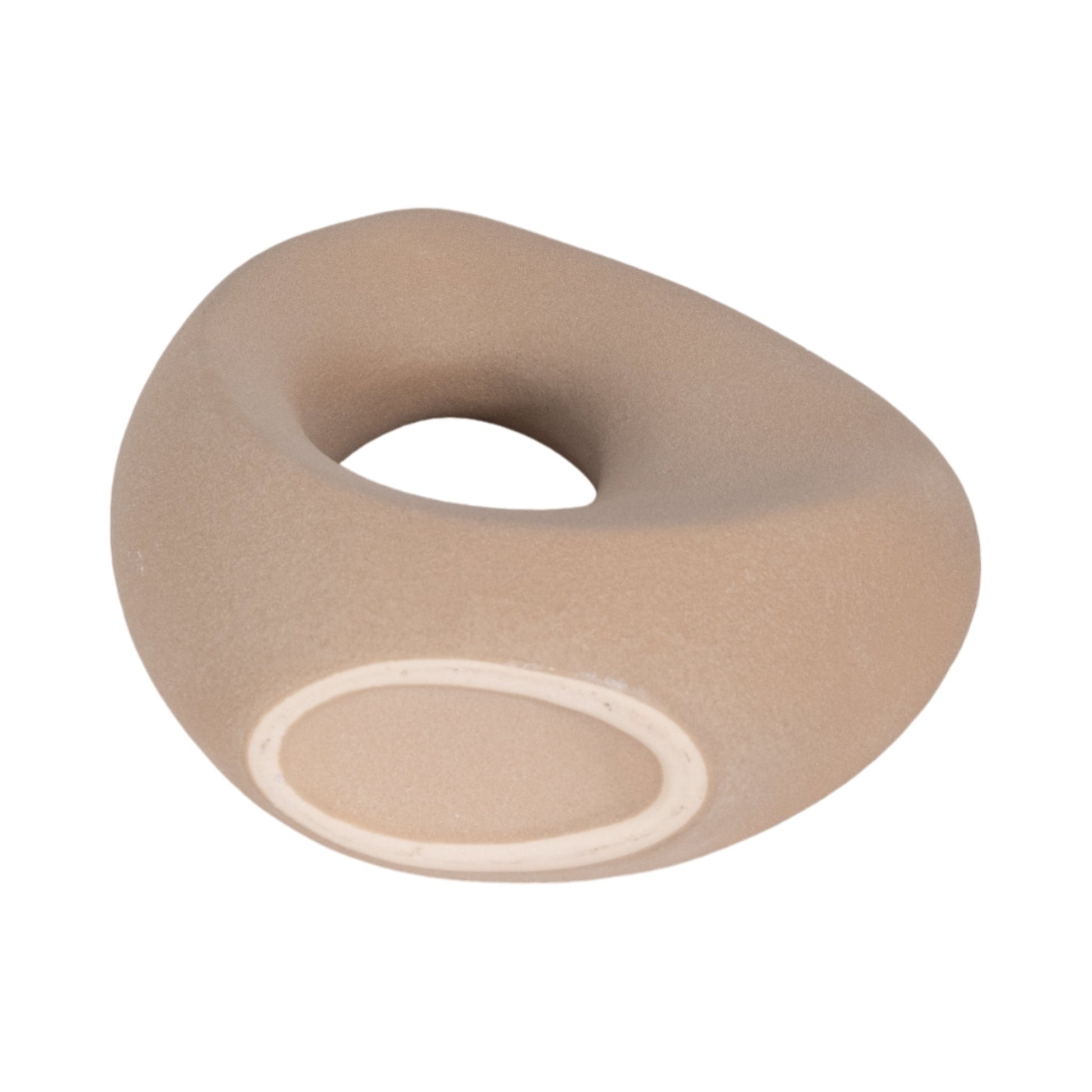 8" Lopsided Open Cut Out Vase Sand Texture, Tan Vases and Jars| Sagebrook Home