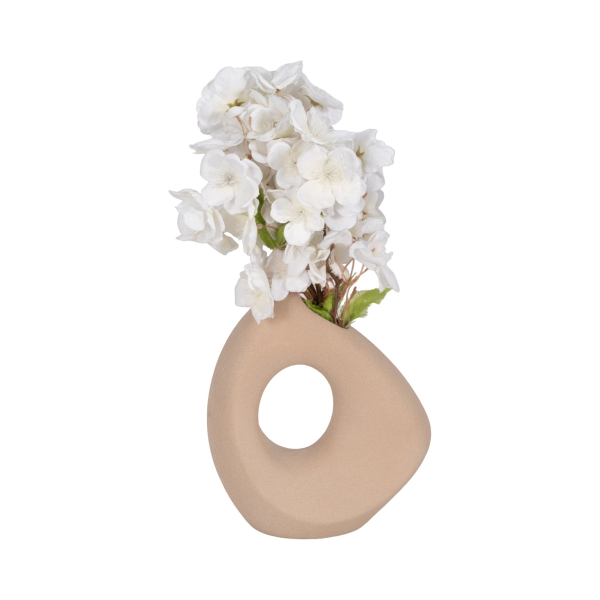 8" Lopsided Open Cut Out Vase Sand Texture, Tan Vases and Jars| Sagebrook Home