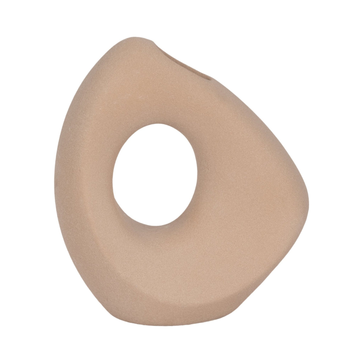 8" Lopsided Open Cut Out Vase Sand Texture, Tan Vases and Jars| Sagebrook Home