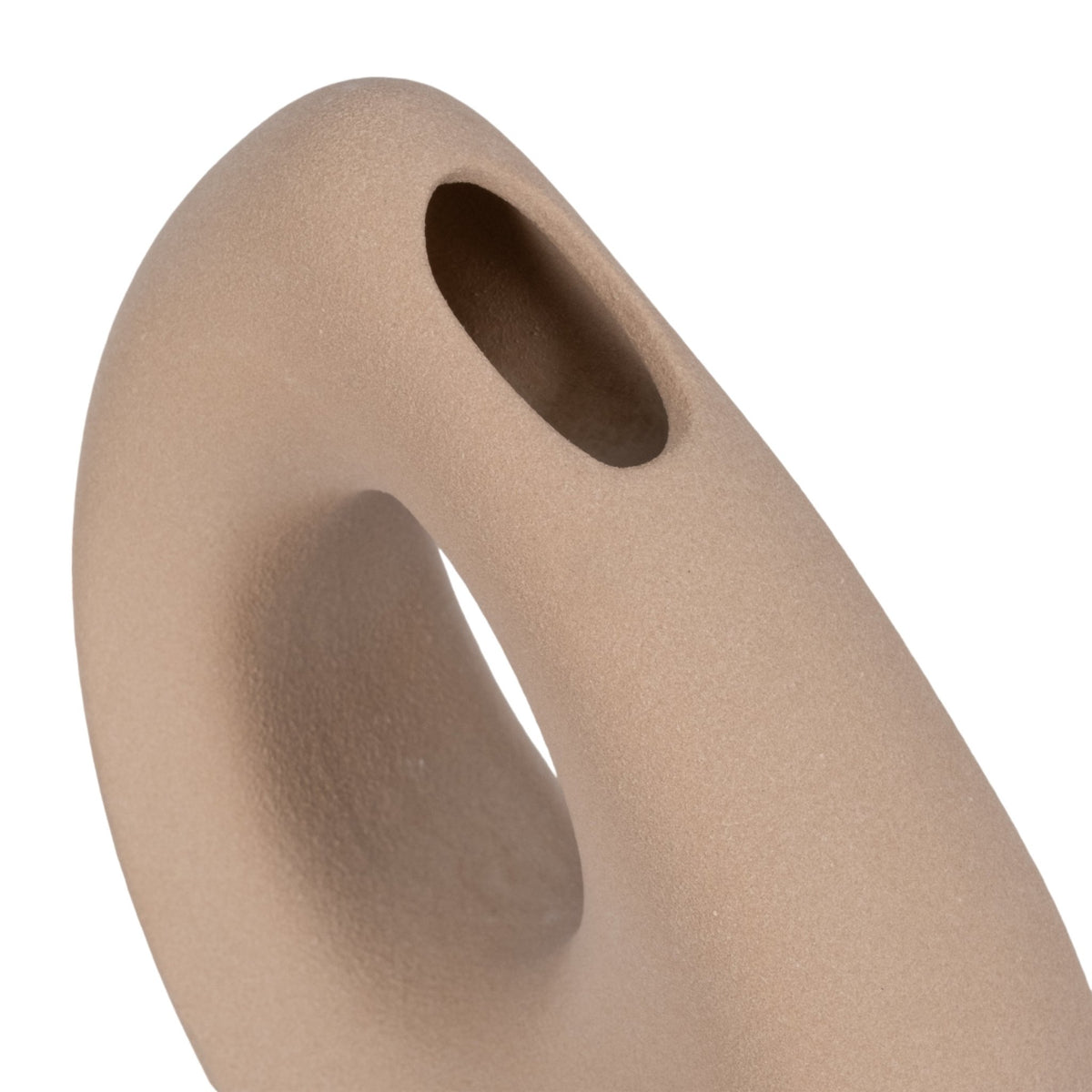 8" Lopsided Open Cut Out Vase Sand Texture, Tan Vases and Jars| Sagebrook Home