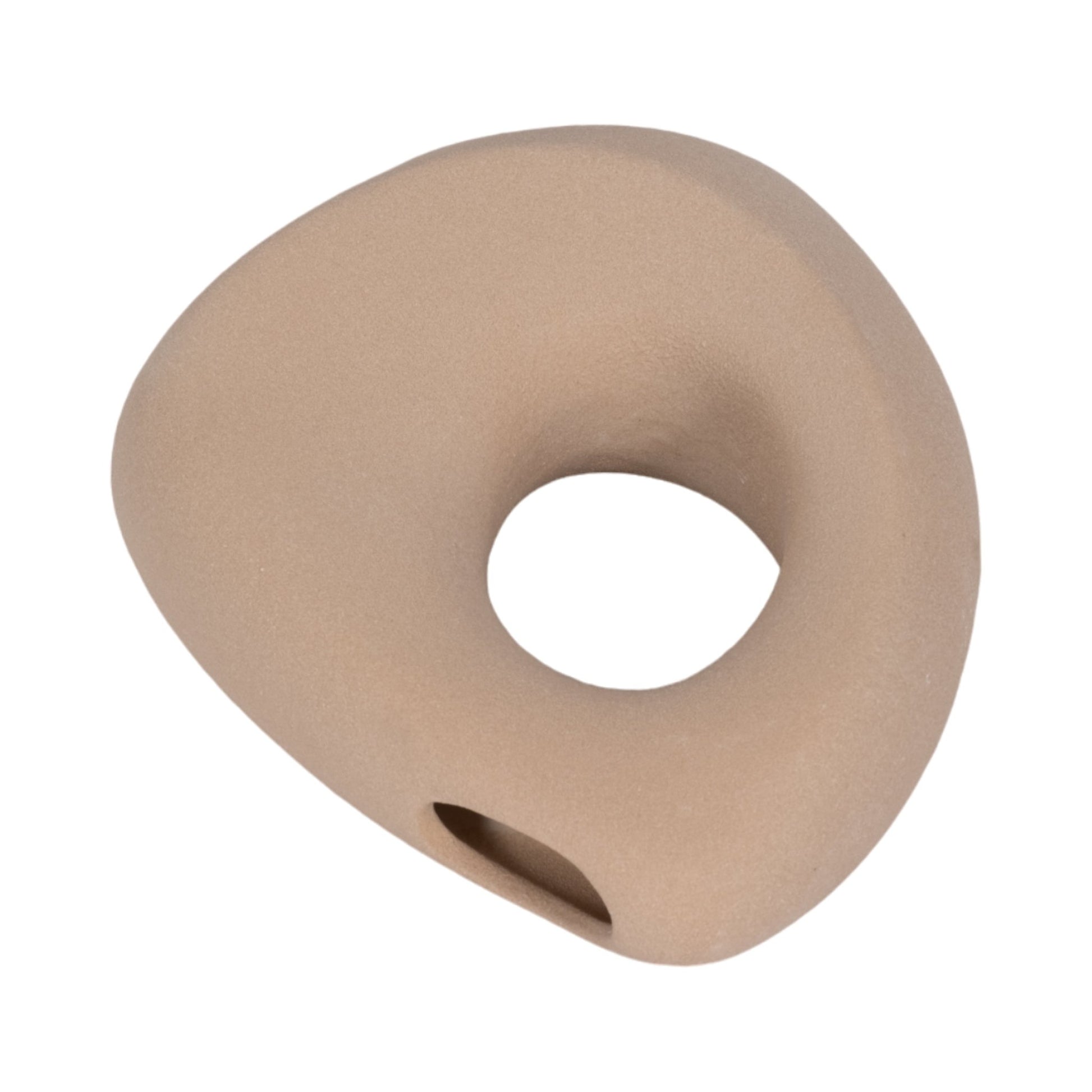8" Lopsided Open Cut Out Vase Sand Texture, Tan Vases and Jars| Sagebrook Home