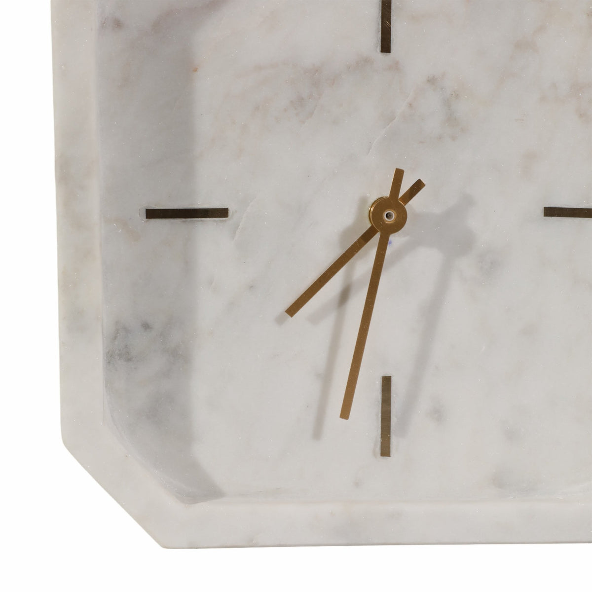 8" Marble Octagon Clock, Wht/gld Table Decors| Sagebrook Home