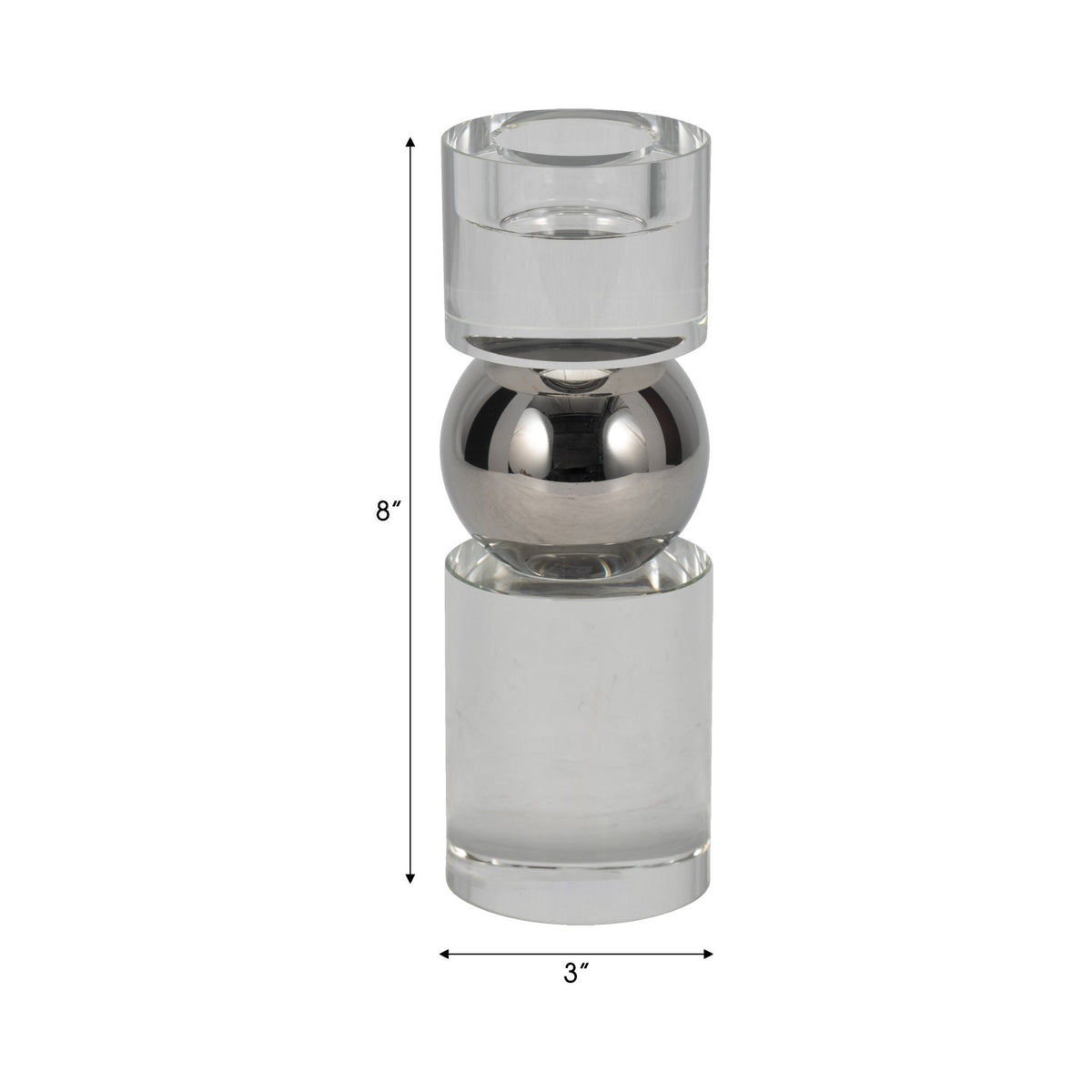 8" MARLA SMALL CRYSTAL CANDLESTICK Table Decors| Sagebrook Home