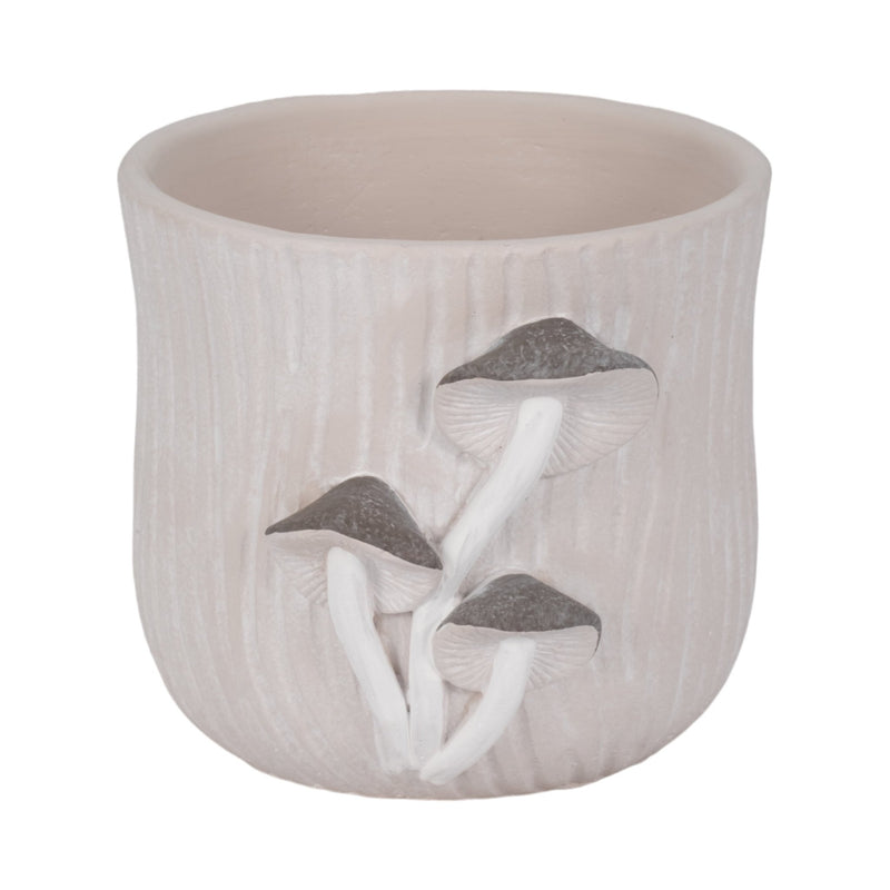 8" Mushroom Applique Planter, Grey - Al Rugaib Furniture