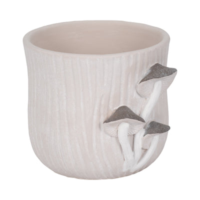 8" Mushroom Applique Planter, Grey - Al Rugaib Furniture
