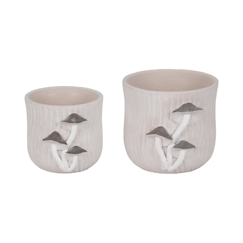 8" Mushroom Applique Planter, Grey - Al Rugaib Furniture