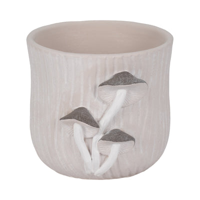 8" Mushroom Applique Planter, Grey - Al Rugaib Furniture