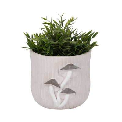 8" Mushroom Applique Planter, Grey - Al Rugaib Furniture