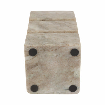 8" Onyx Marble Stacked Cubes Pillar Candleholder, - Al Rugaib Furniture
