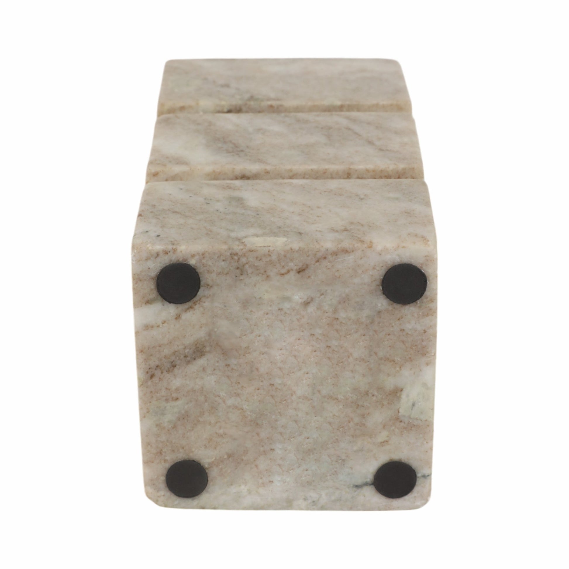 8" Onyx Marble Stacked Cubes Pillar Candleholder, Candle Holders| Sagebrook Home