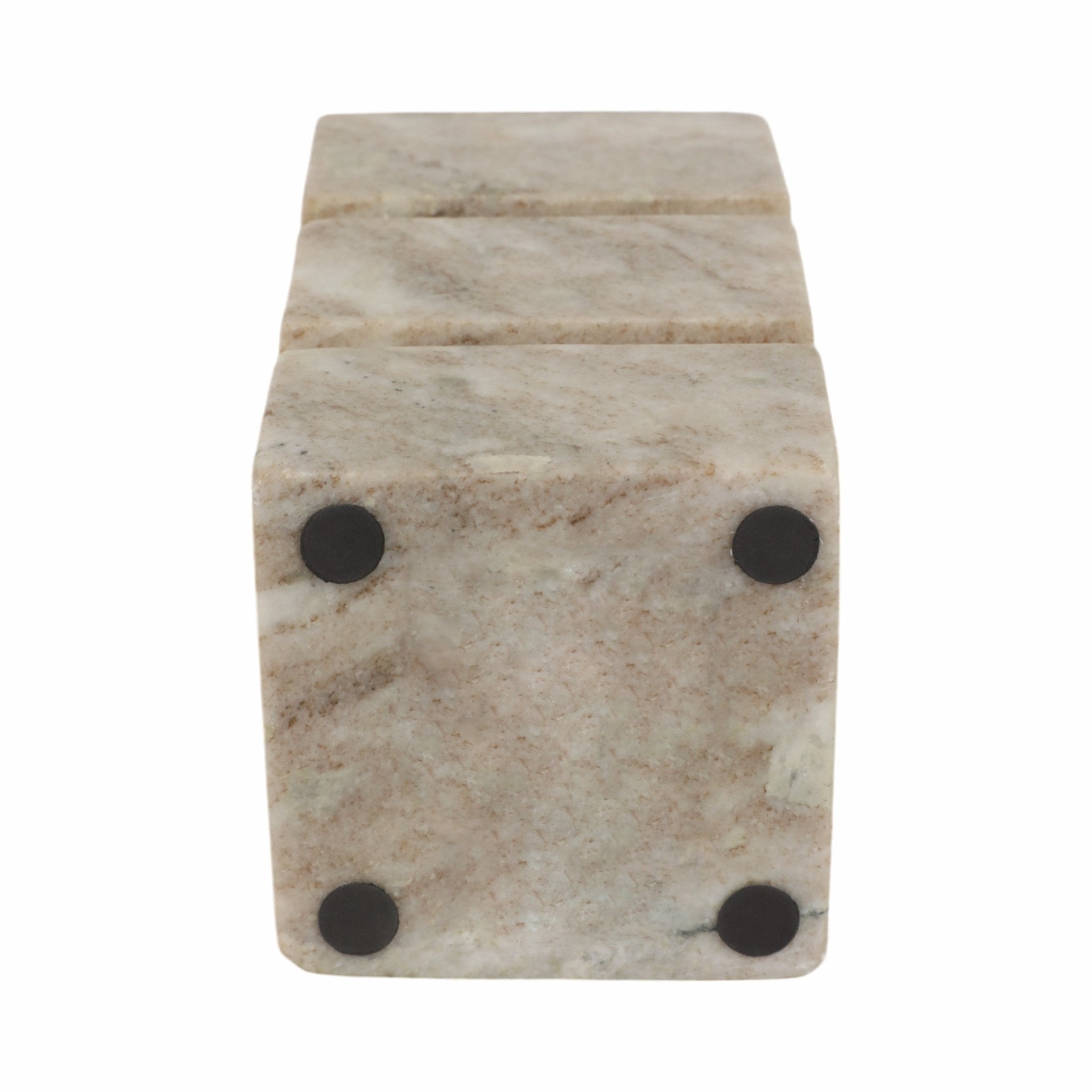 8" Onyx Marble Stacked Cubes Pillar Candleholder, Candle Holders| Sagebrook Home
