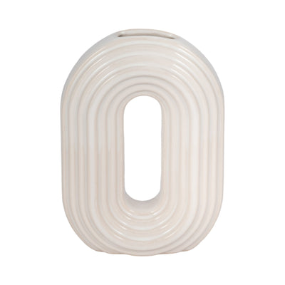 8" Oval Arch Vase, Ivory - Al Rugaib Furniture