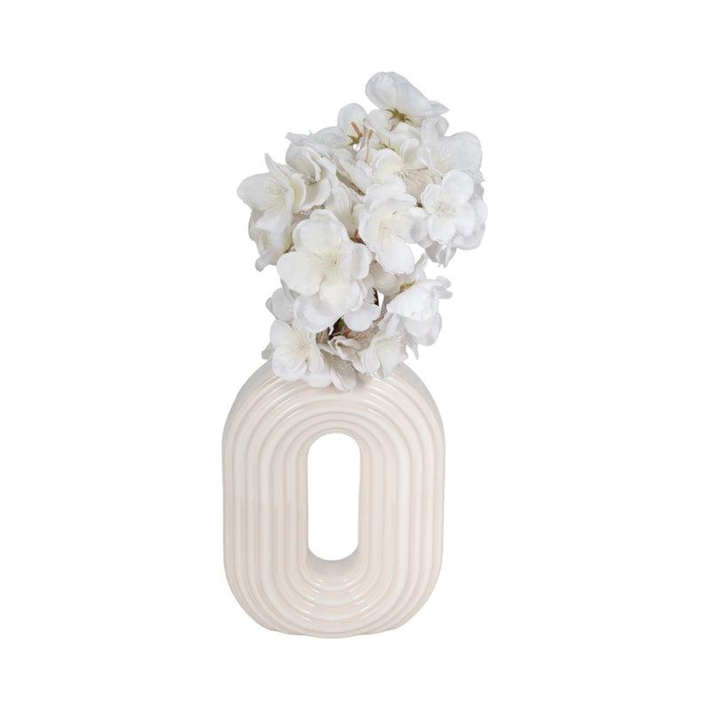 8" Oval Arch Vase, Ivory - Al Rugaib Furniture