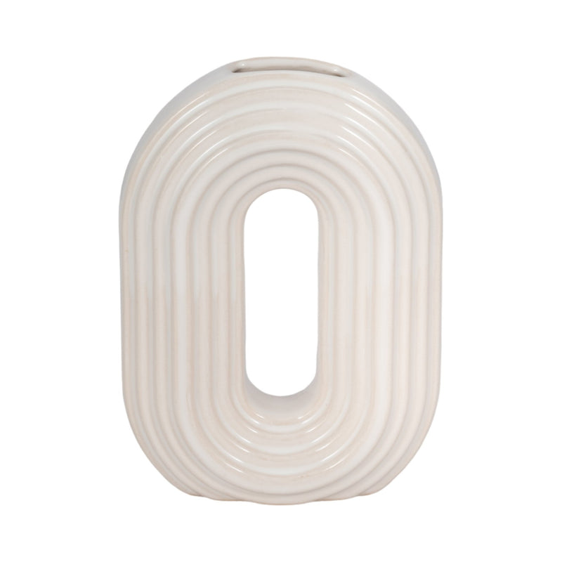 8" Oval Arch Vase, Ivory - Al Rugaib Furniture