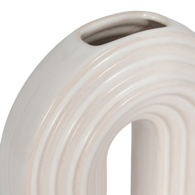 8" Oval Arch Vase, Ivory - Al Rugaib Furniture