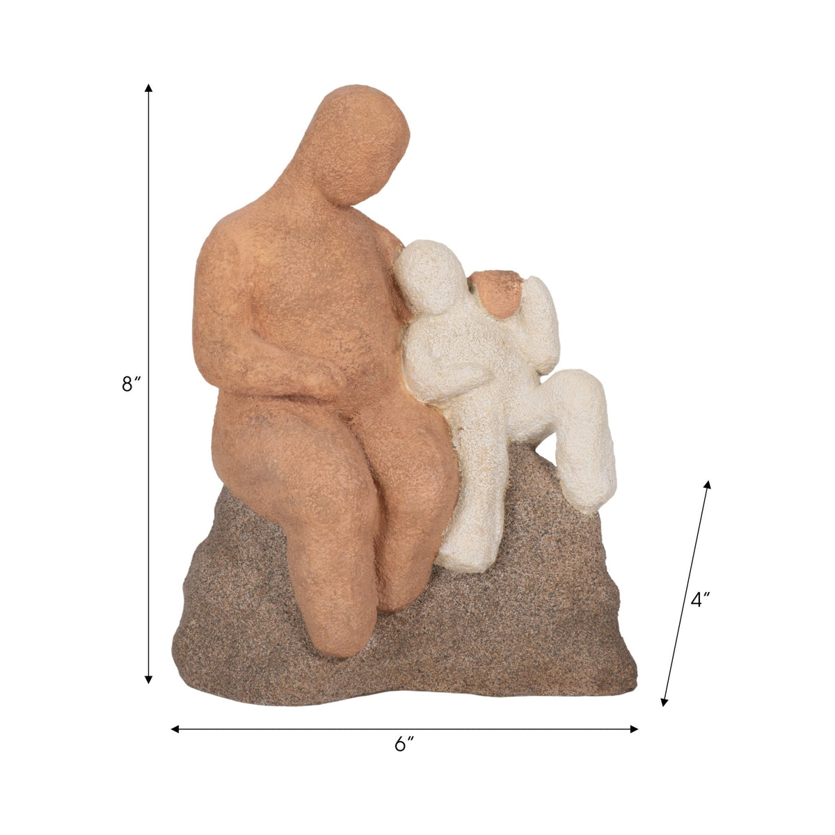 8" Parent And Child On Rock, Multi Table Decors| Sagebrook Home