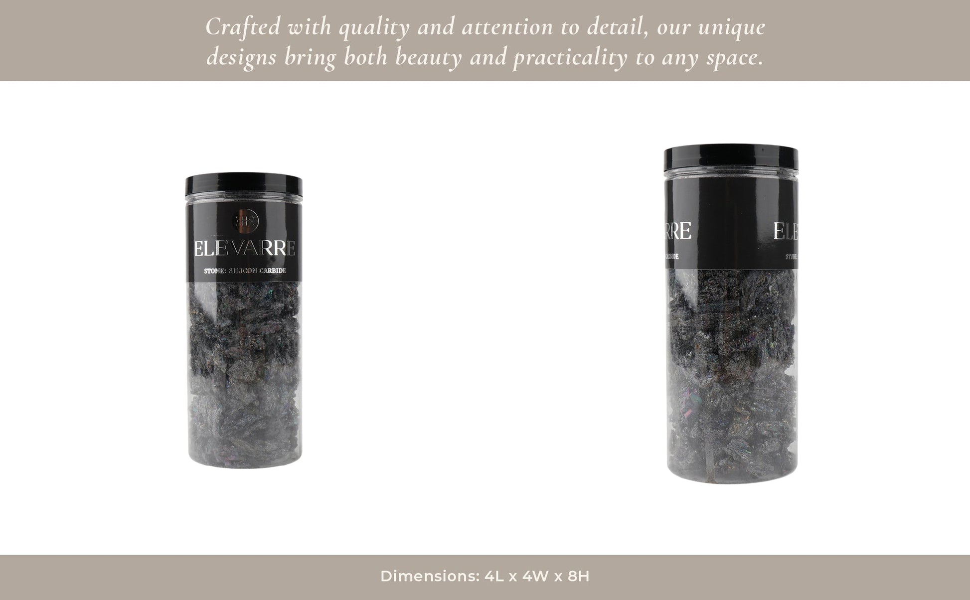 8" Silicon Carbide Raw Stone Filler, Black Table Decors| Sagebrook Home