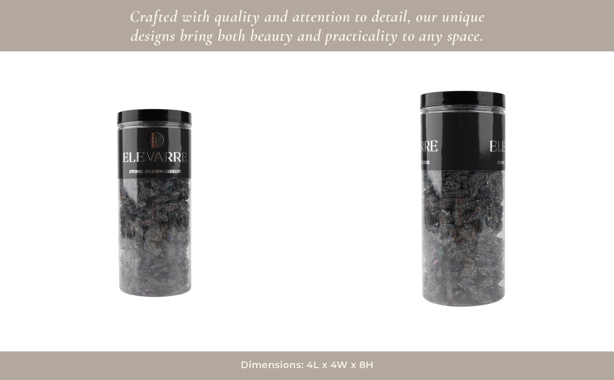 8" Silicon Carbide Raw Stone Filler, Black Table Decors| Sagebrook Home