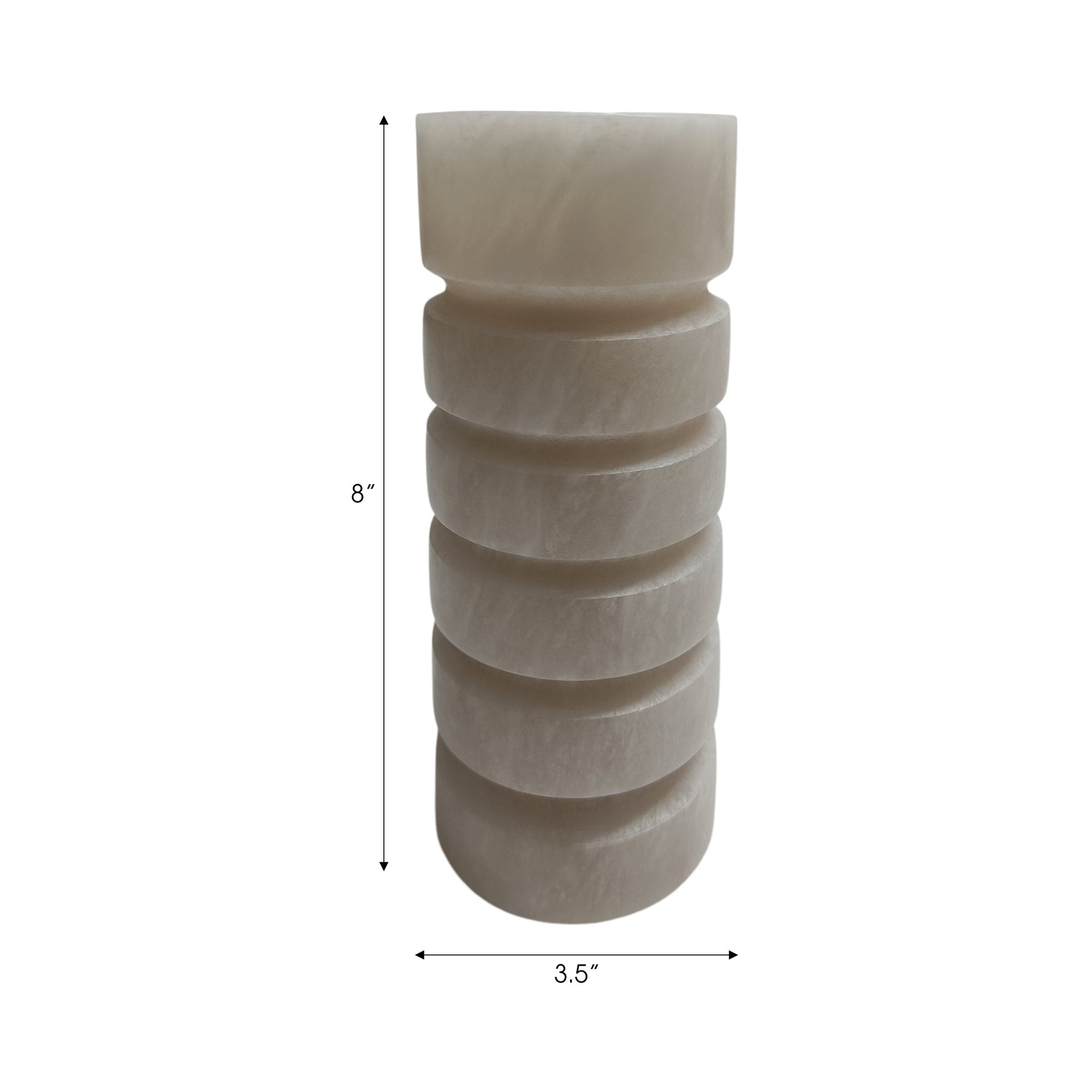 8" Solica Small Alibaster Candleholder Candle Holders| Sagebrook Home