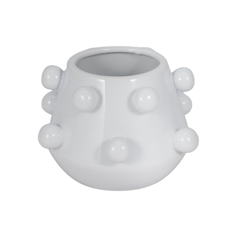 8" Tapered Bubble Planter, White - Al Rugaib Furniture