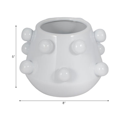 8" Tapered Bubble Planter, White - Al Rugaib Furniture