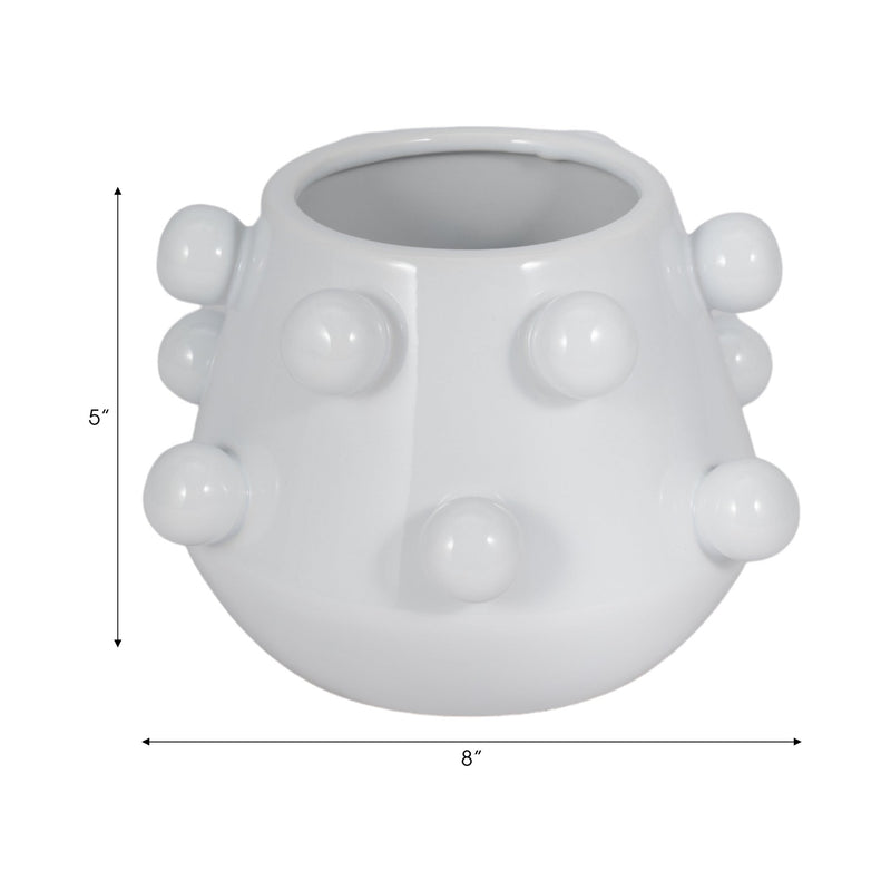 8" Tapered Bubble Planter, White - Al Rugaib Furniture