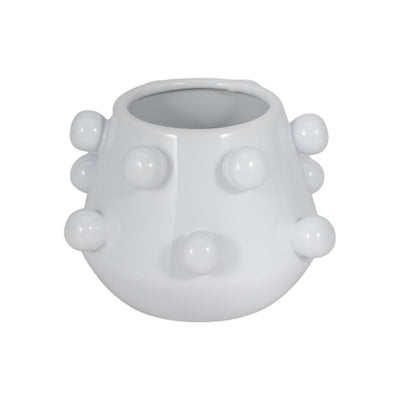 8" Tapered Bubble Planter, White - Al Rugaib Furniture