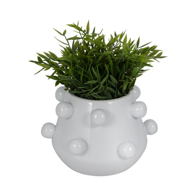 8" Tapered Bubble Planter, White - Al Rugaib Furniture