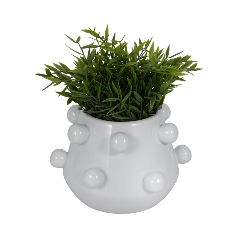 8" Tapered Bubble Planter, White - Al Rugaib Furniture