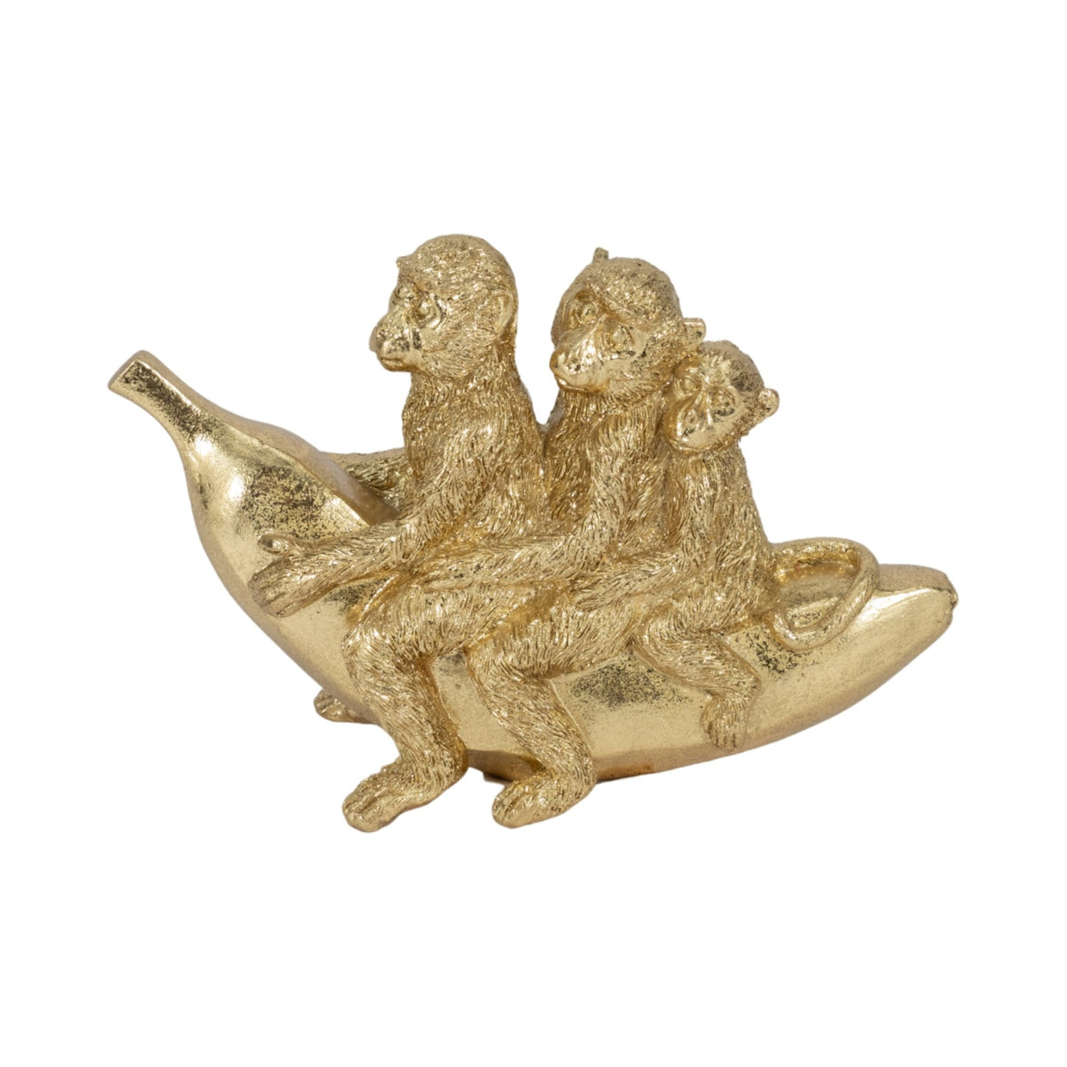 8" Three Monkeys On Banana, Gold Table Decors| Sagebrook Home