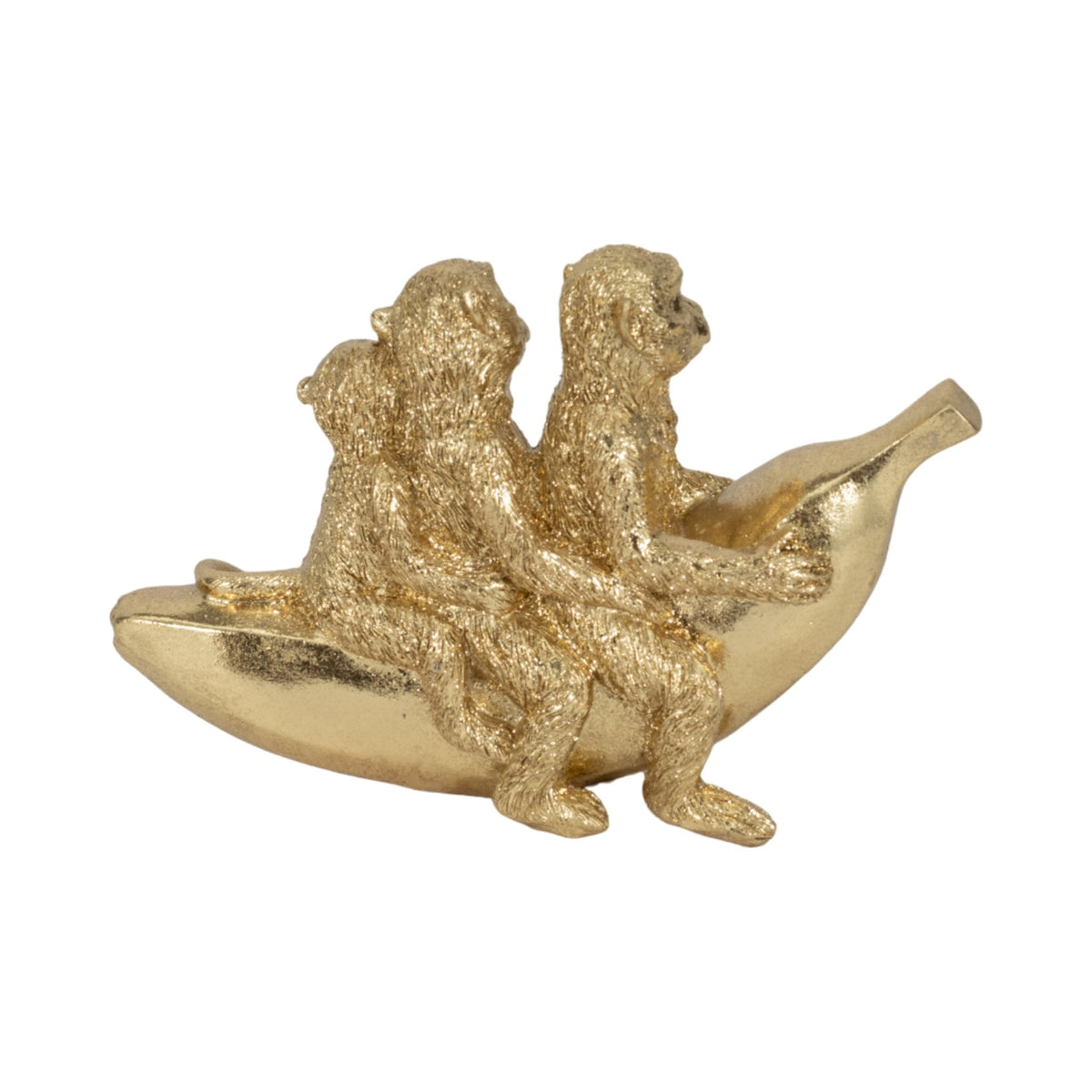 8" Three Monkeys On Banana, Gold Table Decors| Sagebrook Home