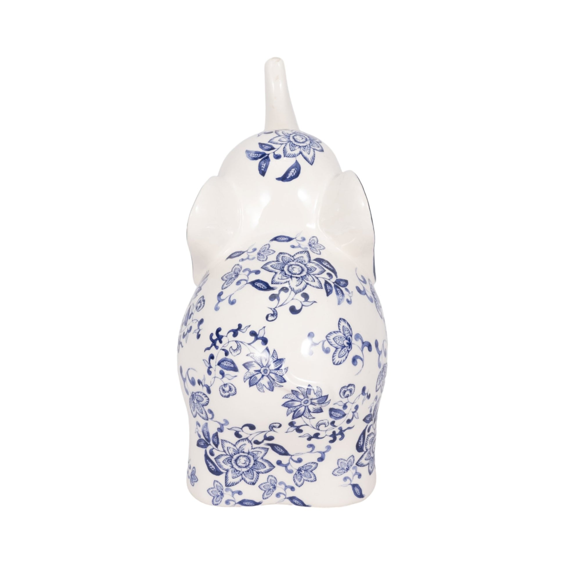 8" Trunk Up Chinoiserie Elephant, Blue/white Table Decors| Sagebrook Home