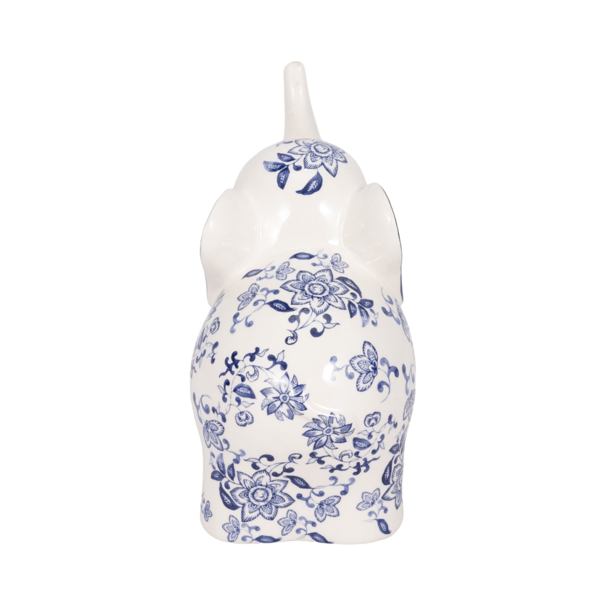 8" Trunk Up Chinoiserie Elephant, Blue/white Table Decors| Sagebrook Home