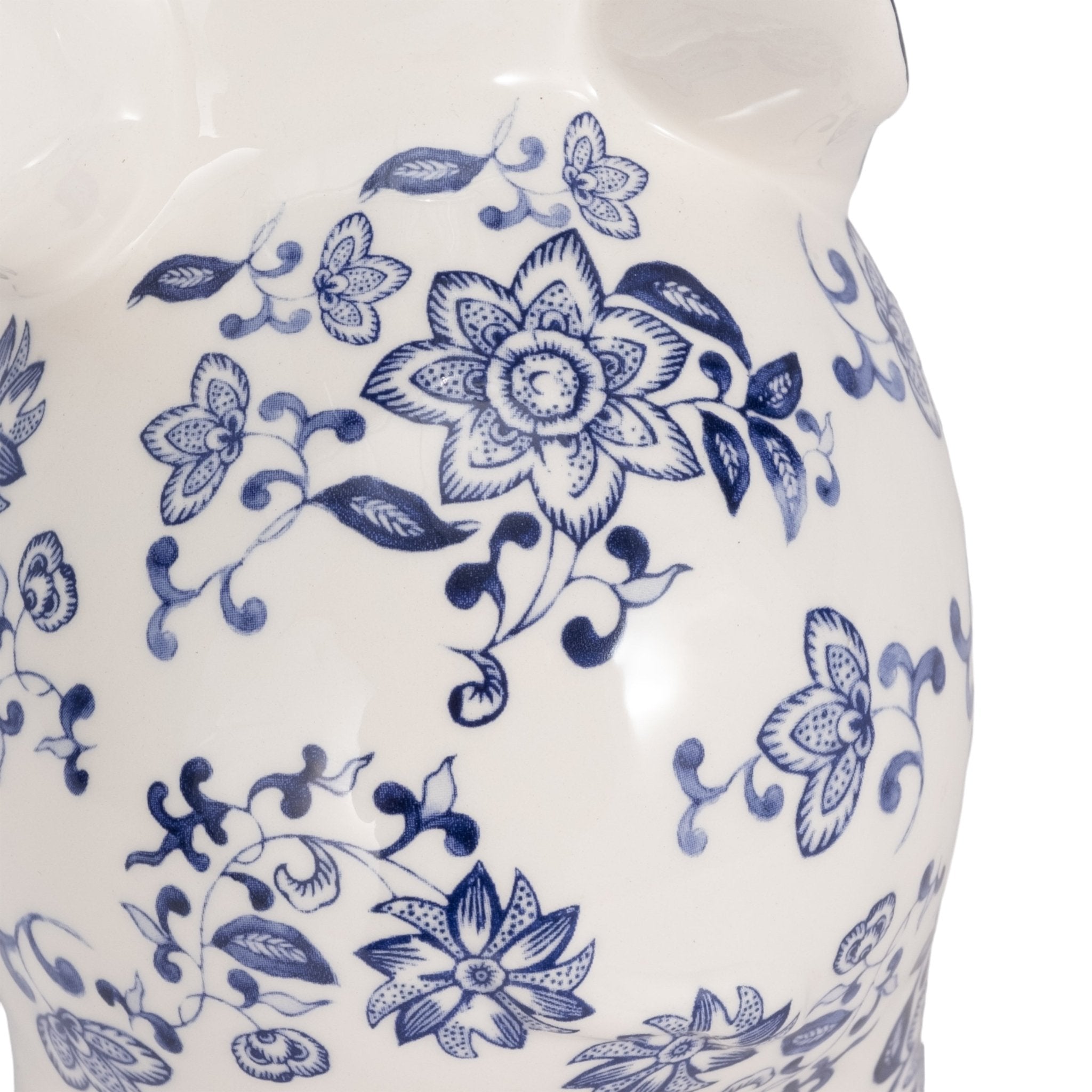 8" Trunk Up Chinoiserie Elephant, Blue/white Table Decors| Sagebrook Home