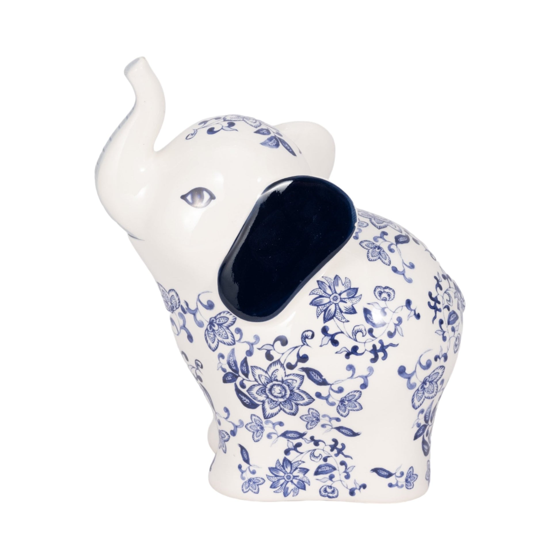 8" Trunk Up Chinoiserie Elephant, Blue/white Table Decors| Sagebrook Home