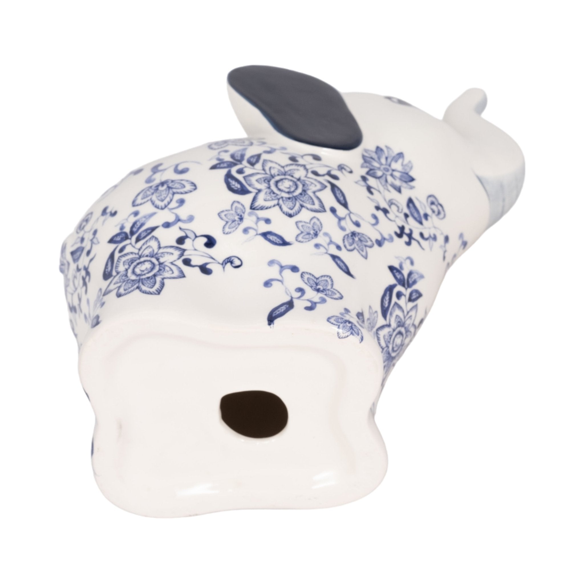 8" Trunk Up Chinoiserie Elephant, Blue/white Table Decors| Sagebrook Home