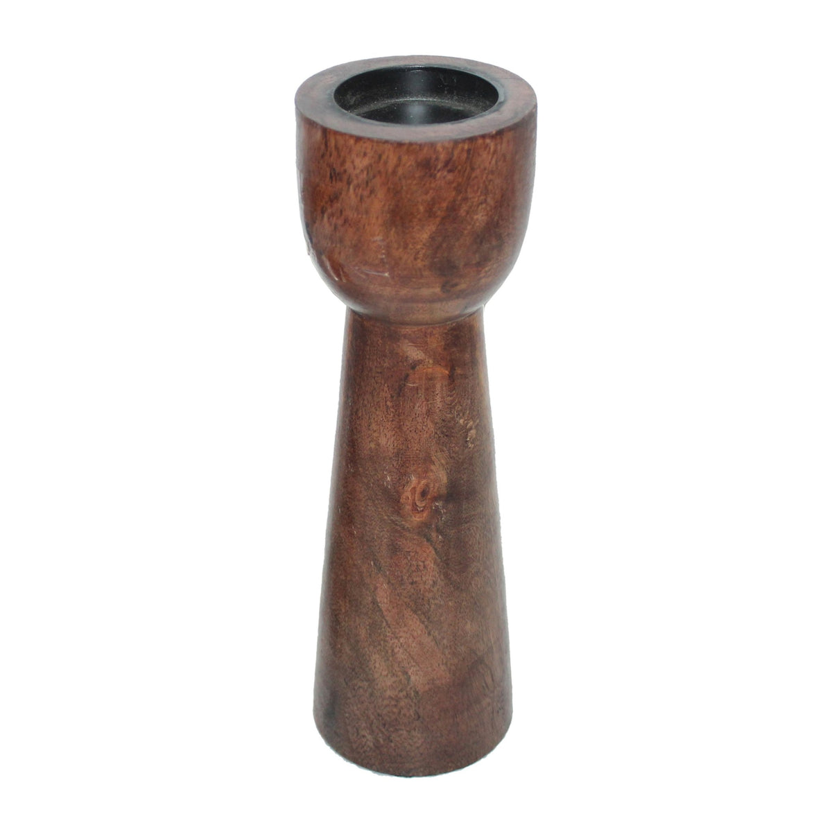 8", WOOD PILLAR CANDLE HOLDER, BROWN Candle Holders| Sagebrook Home