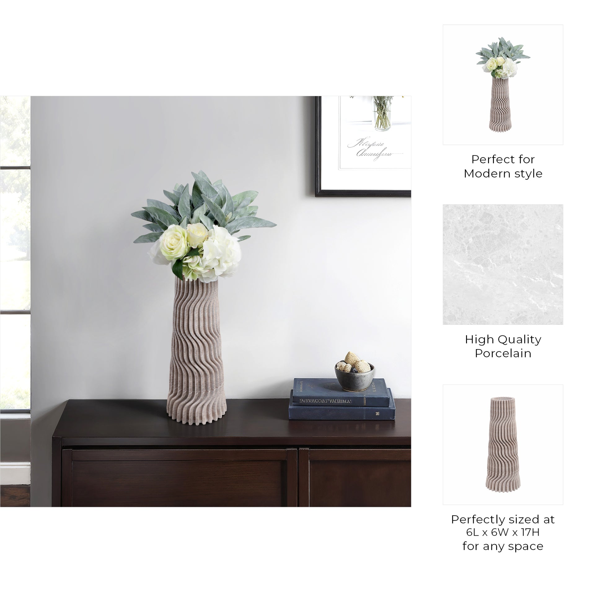 مزهرية البورسلين المطبوعة ثلاثية الأبعاد من شيلفين، متعددة الألوان Shelvin 3d Printed Porcelain Vase, Multi