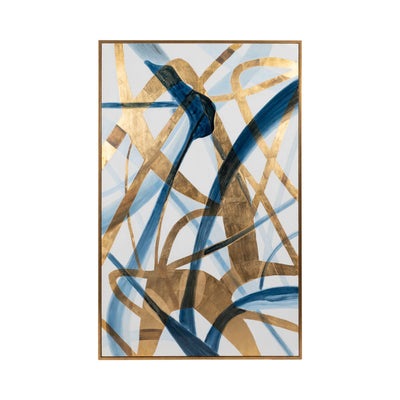 82X52, ABSTRACT HAND PAINTED OIL PAINTING, BLUE - Al Rugaib Furniture