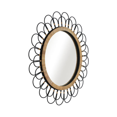 36 DAISY WALL MIRROR, BLACK