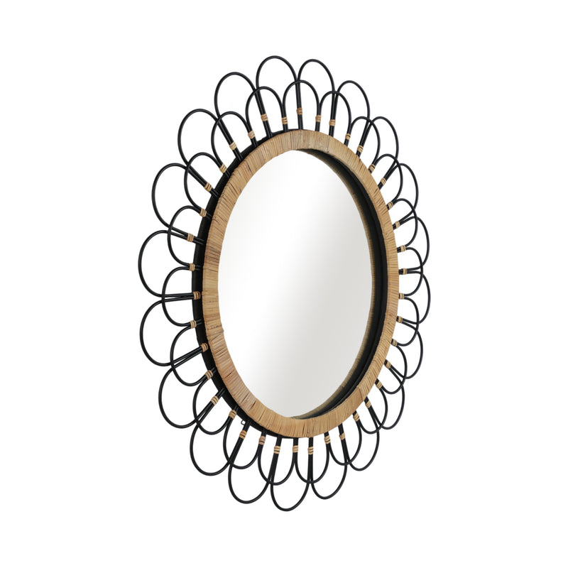 36 DAISY WALL MIRROR, BLACK