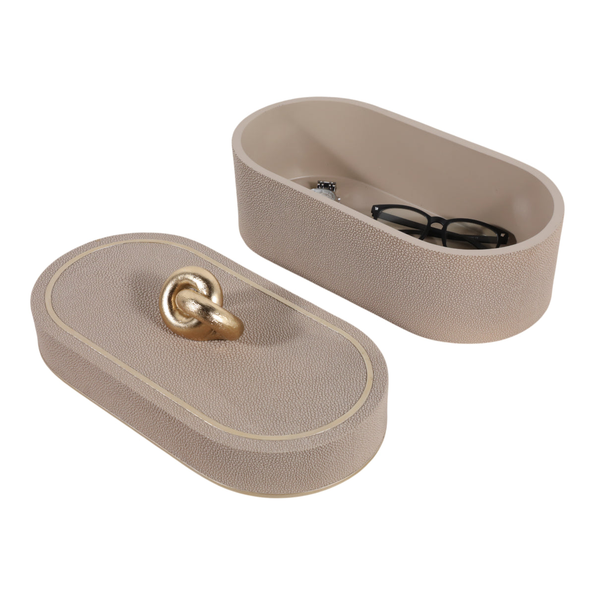 14" COWLEY FAUX SHAGREEN BOX