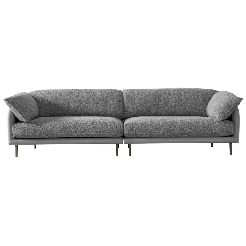 Ahad Grey Boucle 4 Seater Sofa (280cm)