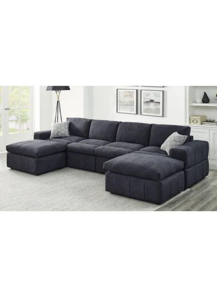 Royal | Grandeur U-Shape Sectional Sofa - Grey - 300x150x150x85x95 cm