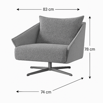 Ahad Grey Boucle Chair