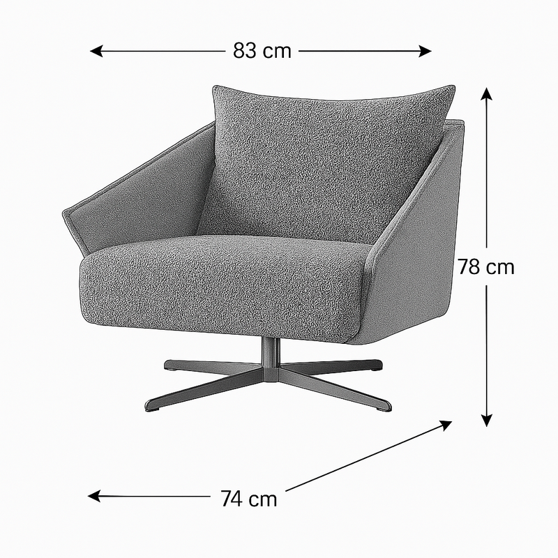 Ahad Grey Boucle Chair