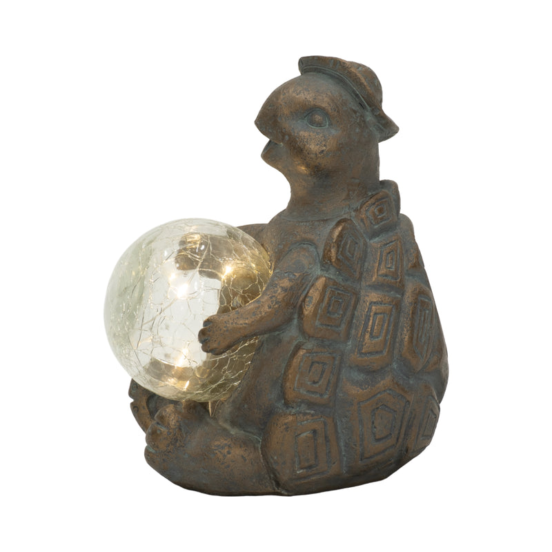 7 Turtle With Solar Orb, Antique Copper
