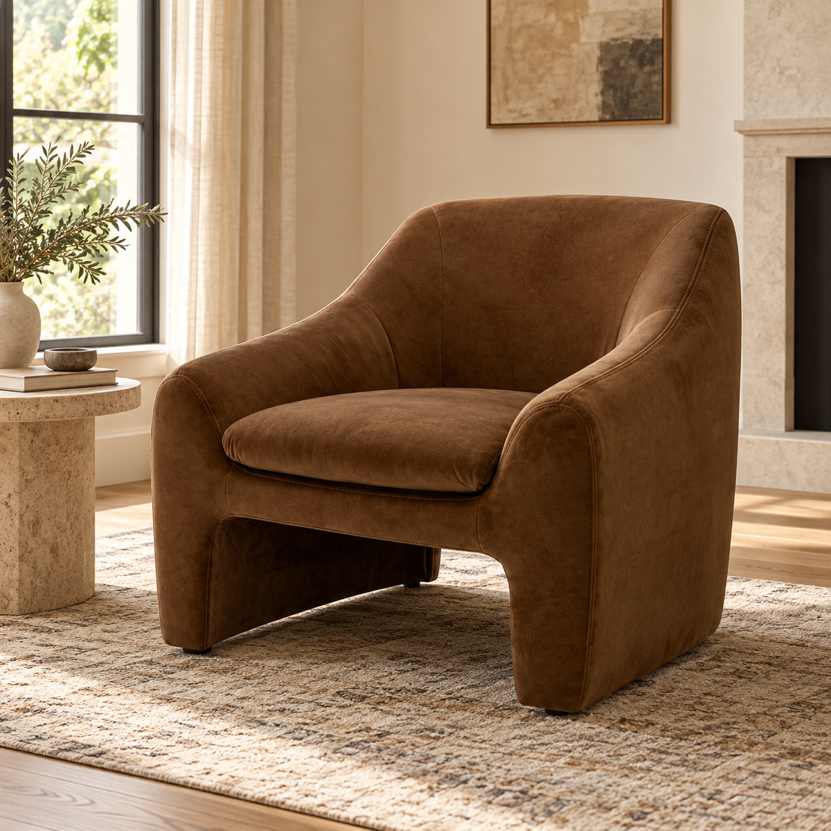 Berliner Brown Arm Chair